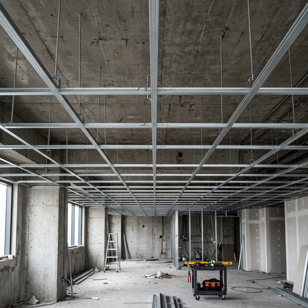 Heavy Duty GI Channel Framing installed on roof slab
