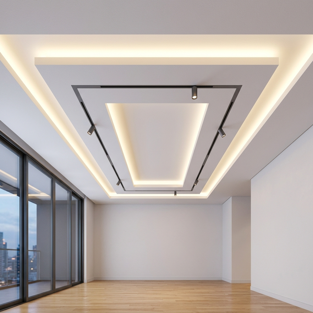 Living Room False Ceiling and Lighting Design
