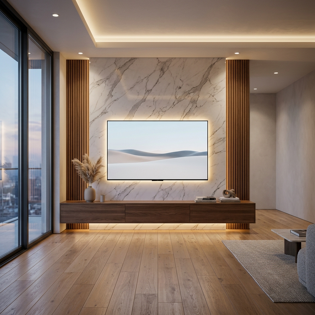 Luxurious Modern TV Unit Design in Bhubaneswar