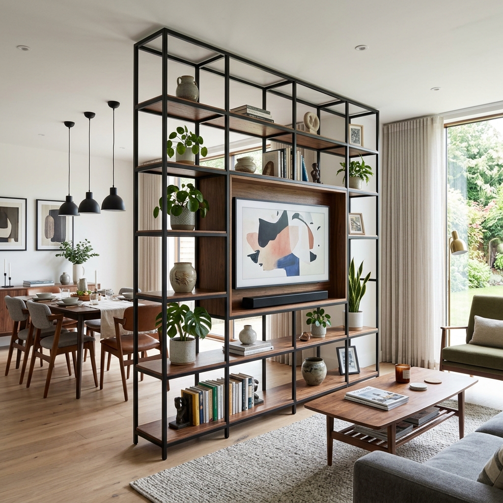 Dual Purpose Partition TV Unit